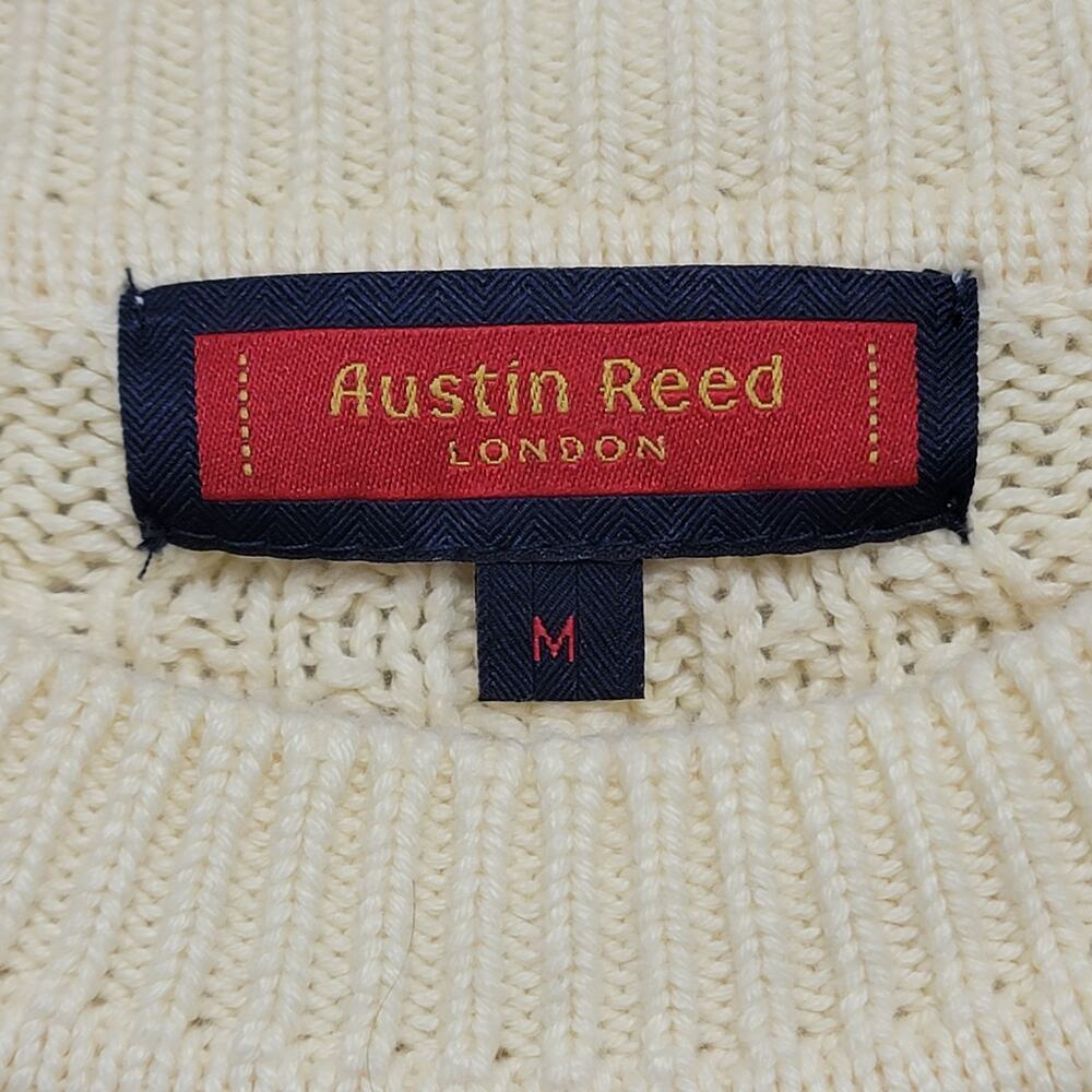 Austin Reed Cream Cable Knit Sweater Medium - Picture 3 of 8